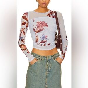 FREE PEOPLE Bettys Garden Top in Blue Combo